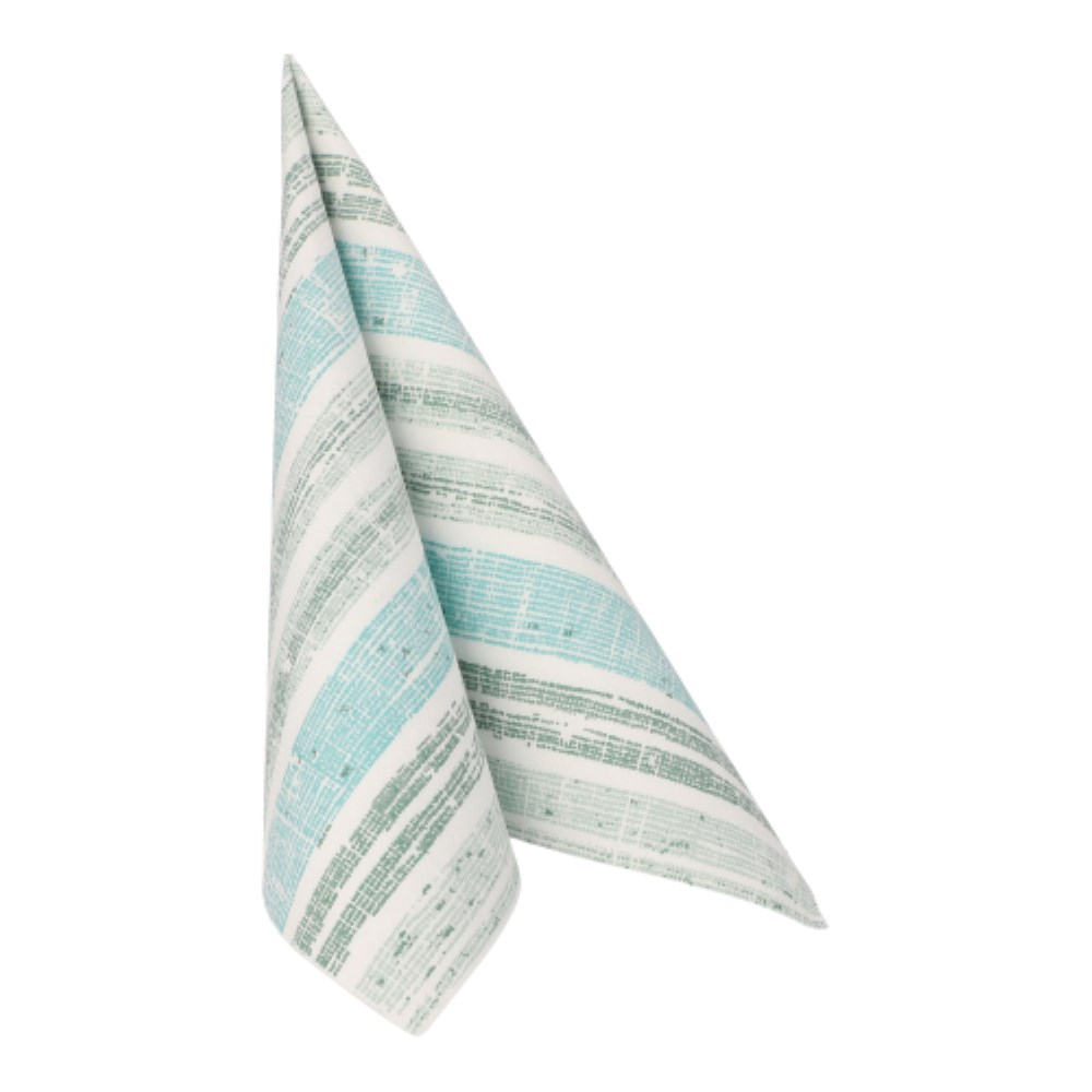 50 Servietten "ROYAL Collection" 1/4-Falz 40 cm x 40 cm dunkelgrün "Stripes"