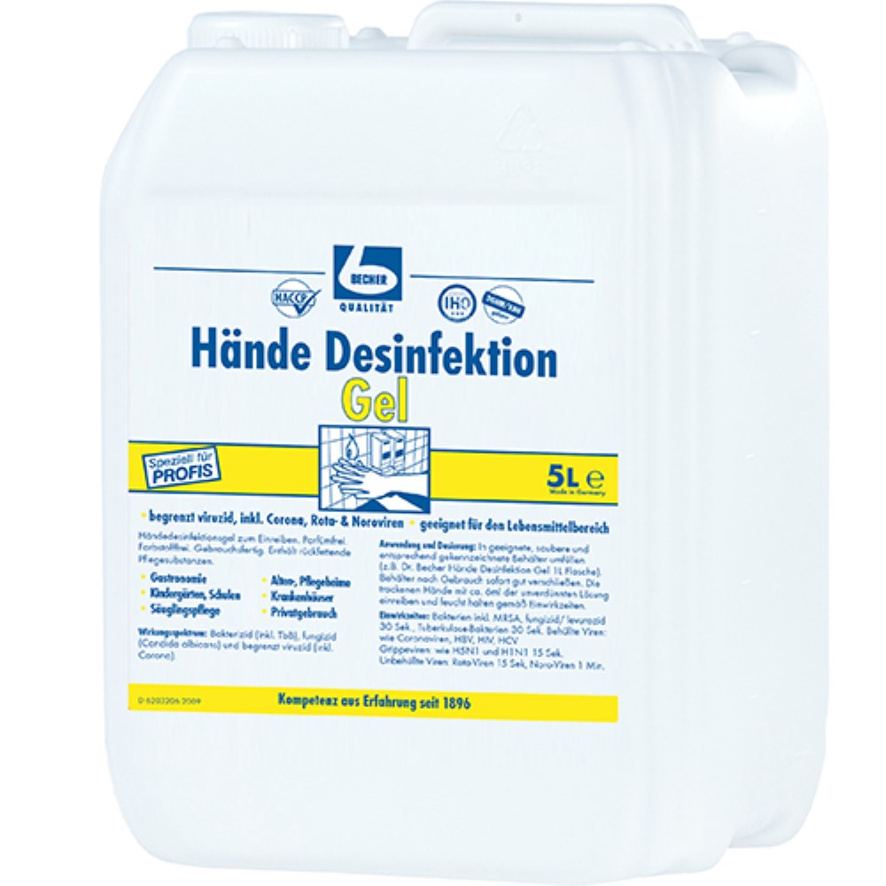 "Dr. Becher" Hände Desinfektion 5 l Gel "Dr. Becher" Hände Desinfektion 5 l Gel