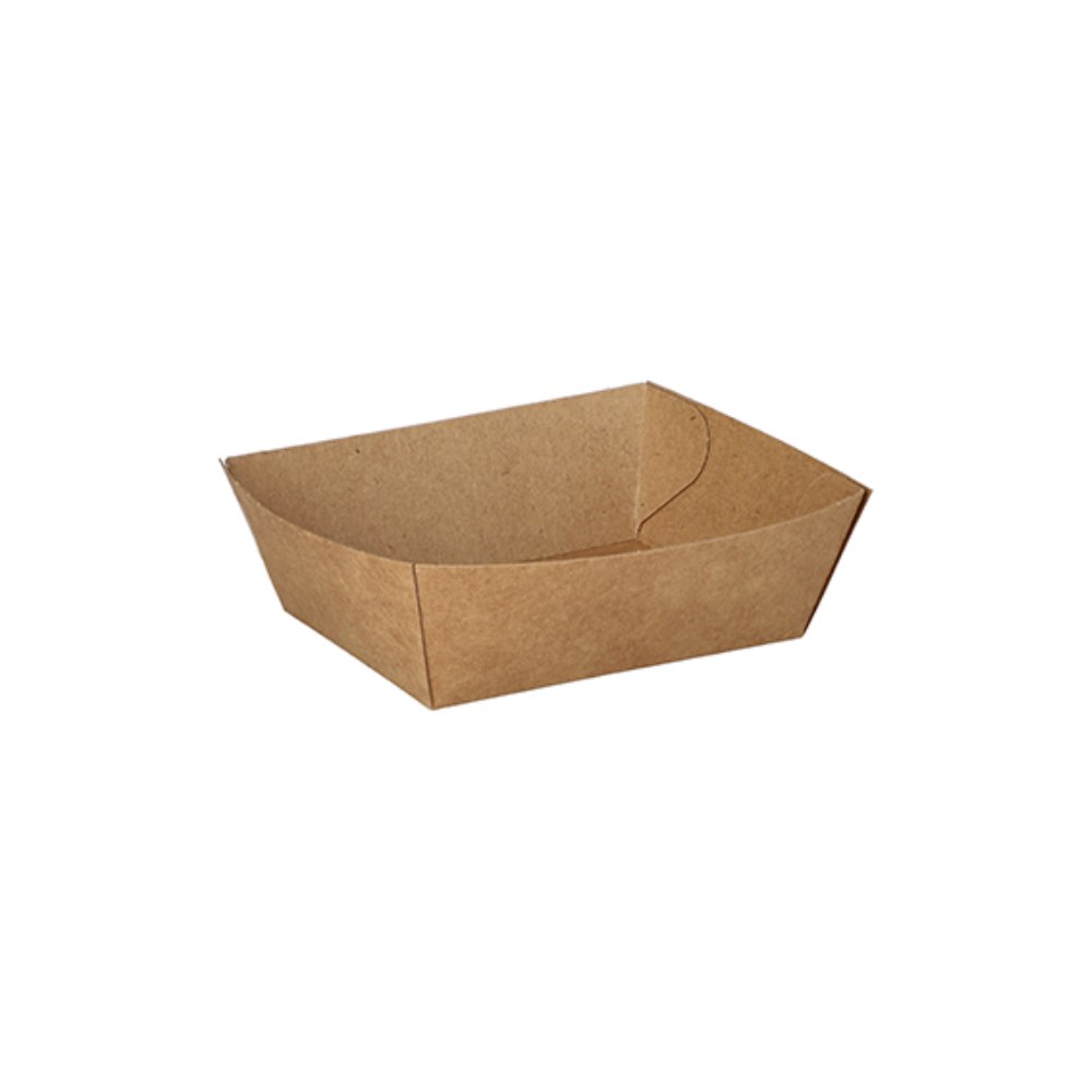 50 Snacktrays, Pappe "pure" 3,5 cm x 7 cm x 9 cm braun