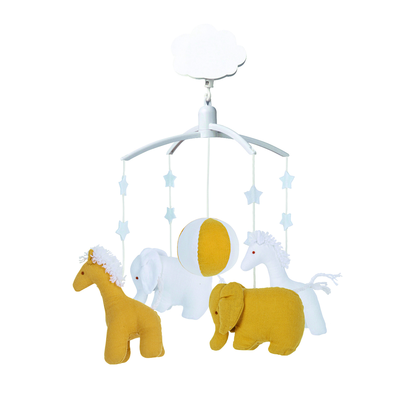 Musik Mobile Giraffe, Elephant Curry & White