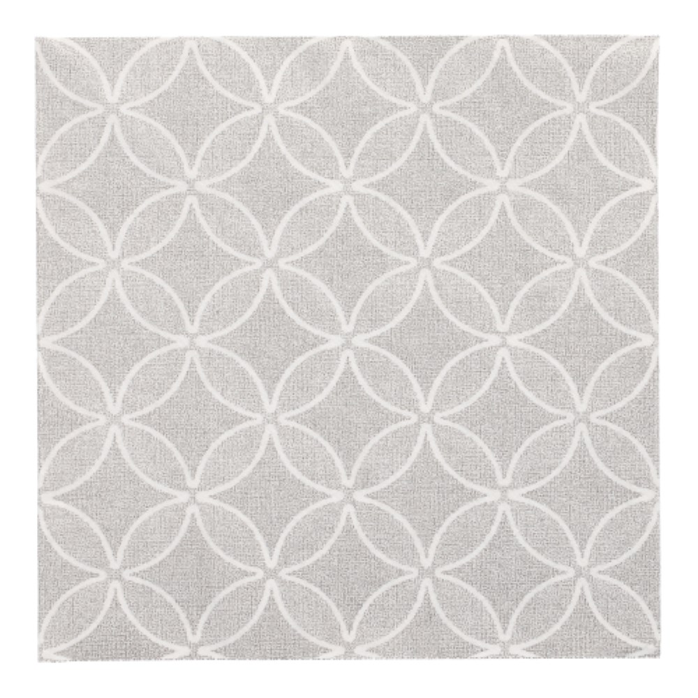 20 Servietten "ROYAL Collection" 1/4-Falz 40 cm x 40 cm grau "Circle Flowers"