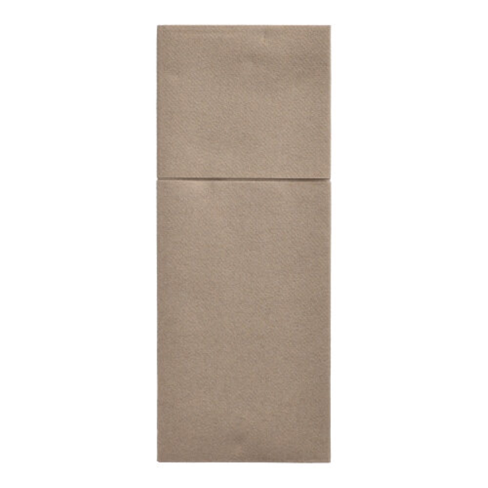 100 Bestecktaschen, Airlaid 40 cm x 48 cm taupe "Premium" mit Besteckfalz