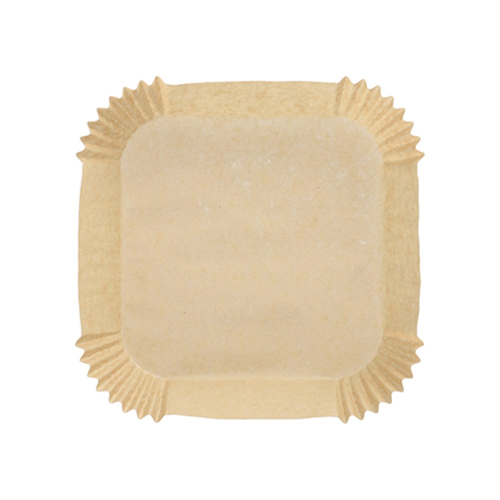 100 Backpapiere 16 cm x 16 cm x 4,5 cm braun für Heißluftfritteusen