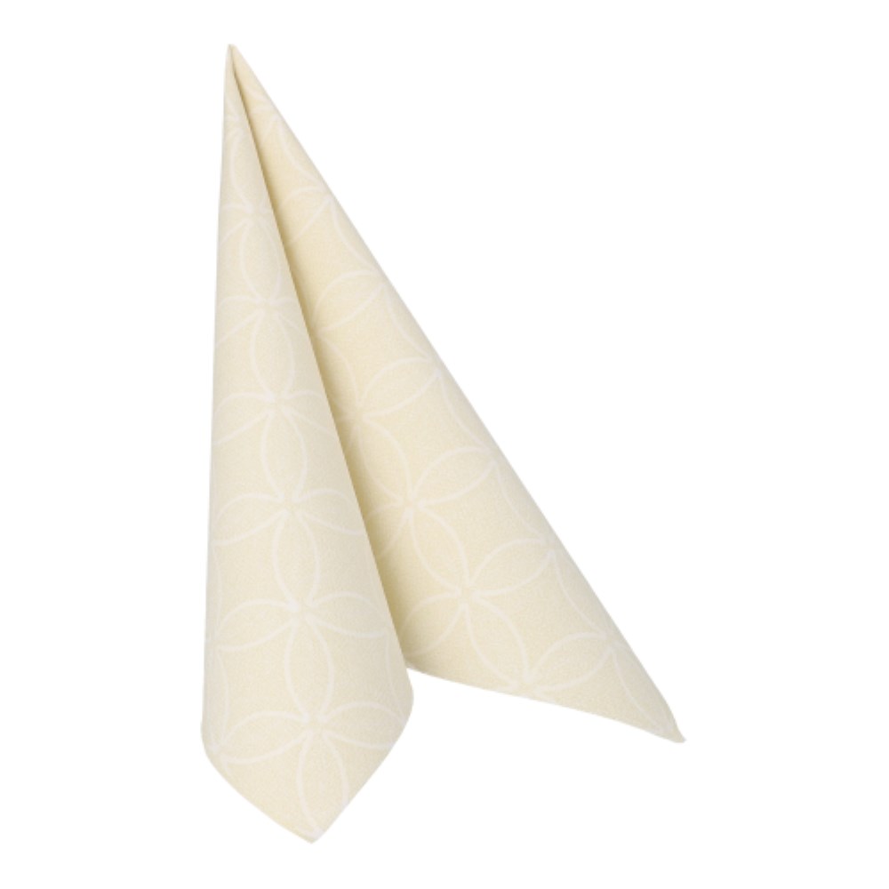 50 Servietten "ROYAL Collection" 1/4-Falz 40 cm x 40 cm champagner "Circle Flowers"