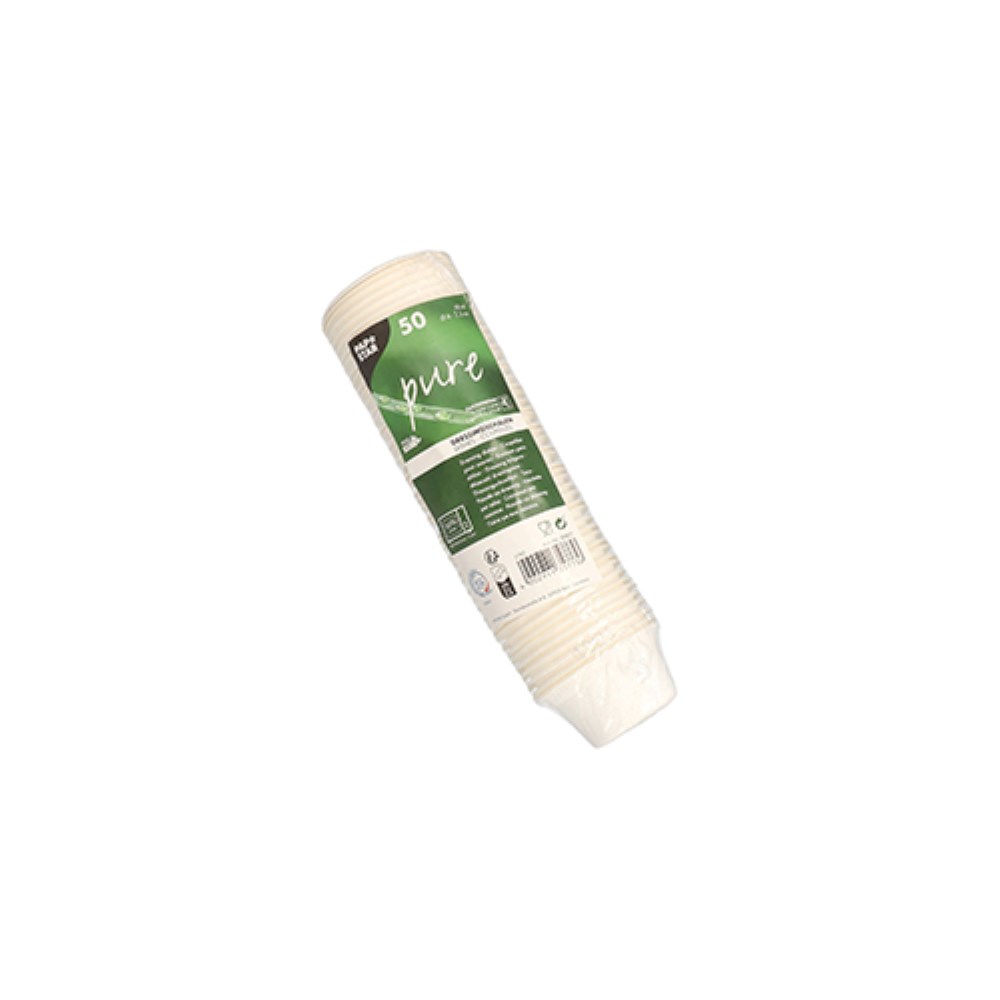 50 Dressingschalen, Zuckerrohr "pure" 60 ml Ø 6 cm · 3 cm weiss