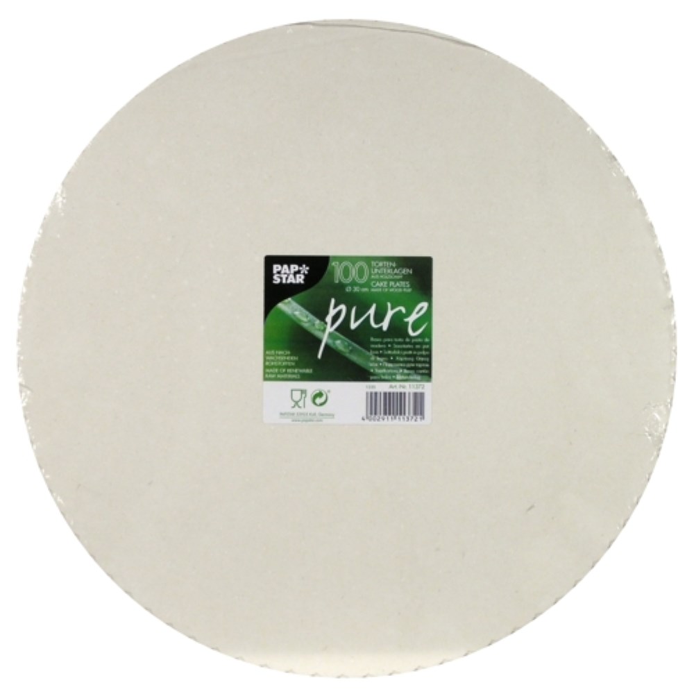 100 Tortenunterlagen, Pappe "pure" rund Ø 30 cm weiss mit gezacktem Rand 100 Tortenunterlagen, Pappe "pure" rund Ø 30 cm weiss mit gezacktem Rand
