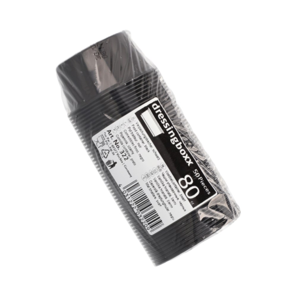 50 Dressingbecher, PP 80 ml Ø 7,1 cm · 3,5 cm schwarz