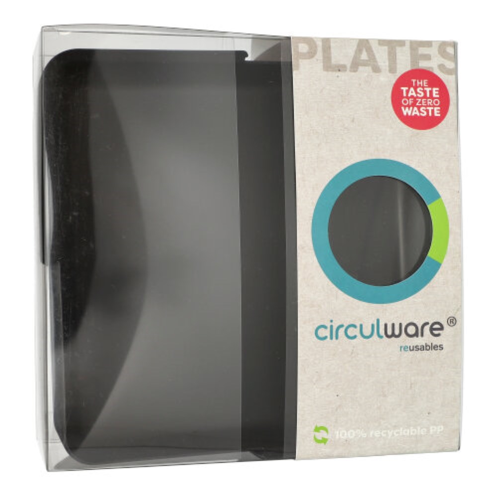 12 "Circulware" Mehrweg-Schalen Mix & Match eckig 2,9 cm x 23,4 cm x 23,4 cm schwarz