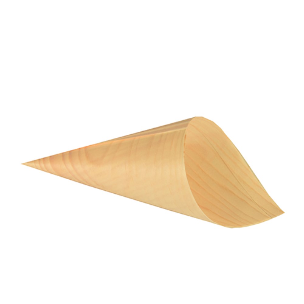 50 Fingerfood - Spitztüten, Holz "pure" Ø 9,5 cm · 18 cm
