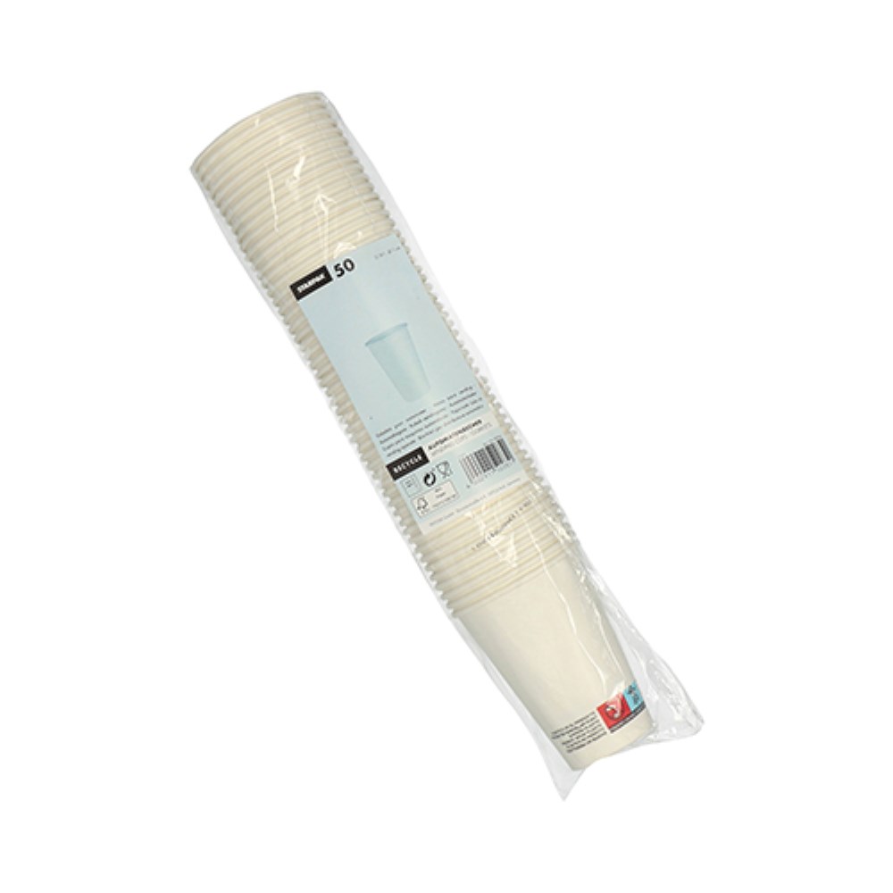 50 Automatenbecher, Pappe "To Go" 0,18 l Ø 7 cm · 9,2 cm weiss