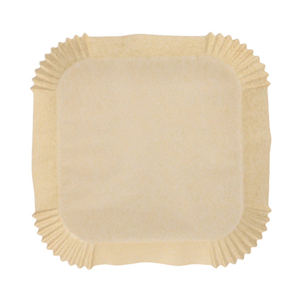 100 Backpapiere 20 cm x 20 cm x 4,5 cm braun für Heißluftfritteusen