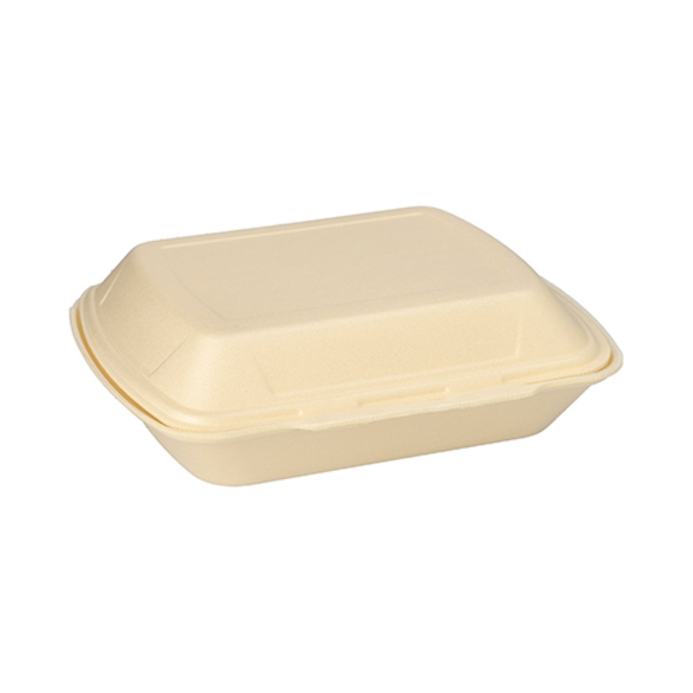 100 Menüboxen mit Klappdeckel, XPS ungeteilt 7,5 cm x 24,3 cm x 20,8 cm creme