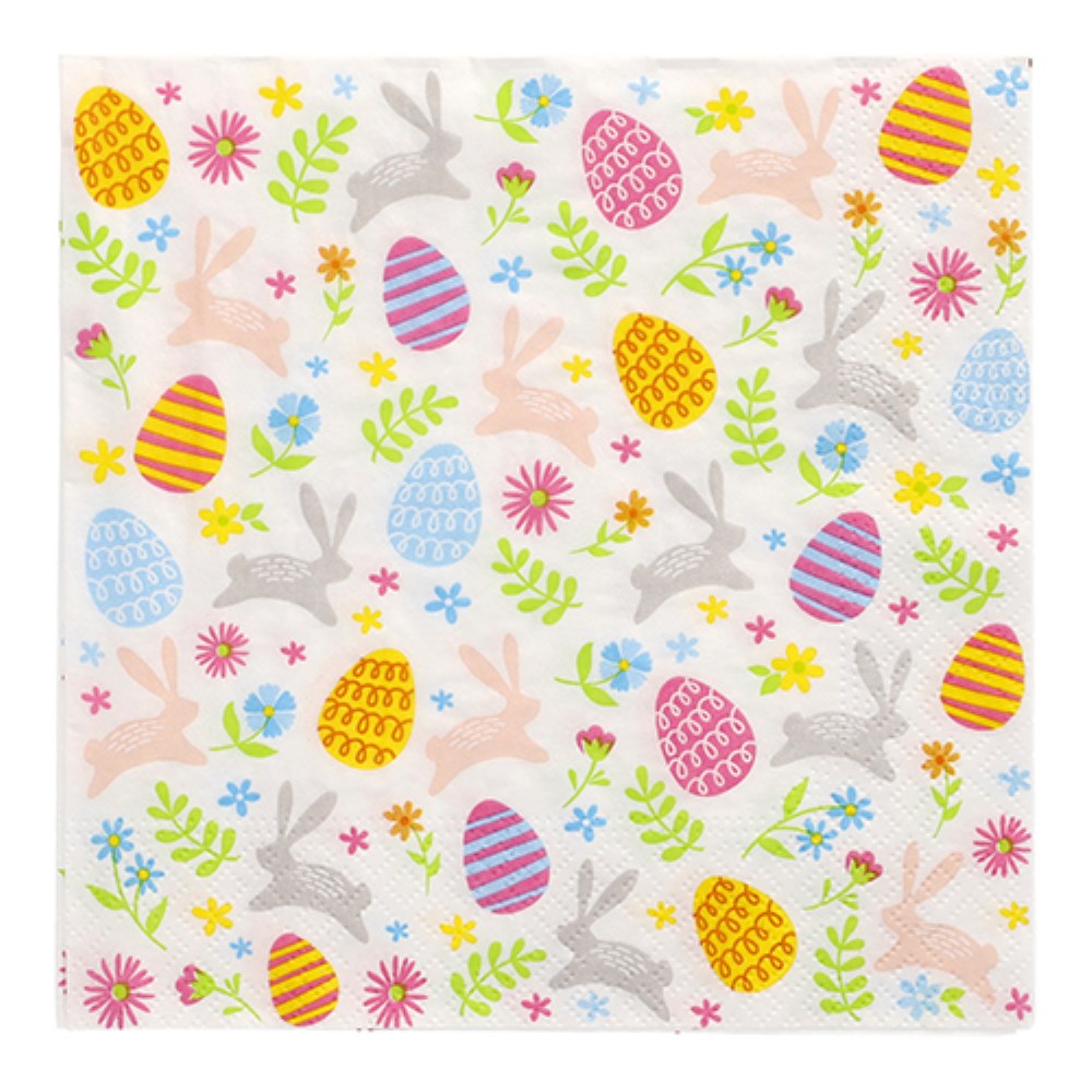 20 Servietten, 3-lagig 1/4-Falz 33 cm x 33 cm "Happy Easter" 20 Servietten, 3-lagig 1/4-Falz 33 cm x 33 cm "Happy Easter"