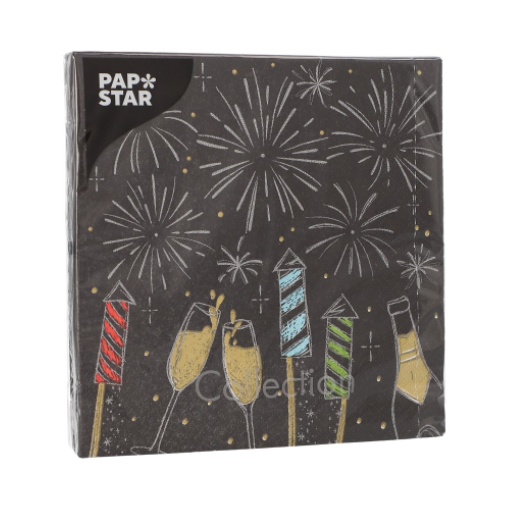 20 Servietten, 3-lagig 1/4-Falz 33 cm x 33 cm "Celebrations"