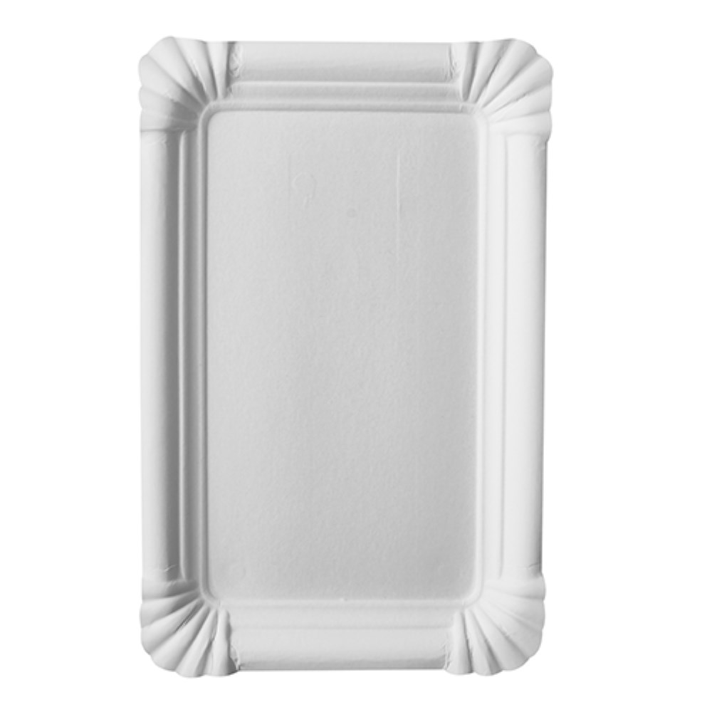250 Teller, Pappe "pure" eckig 13 cm x 20 cm weiss