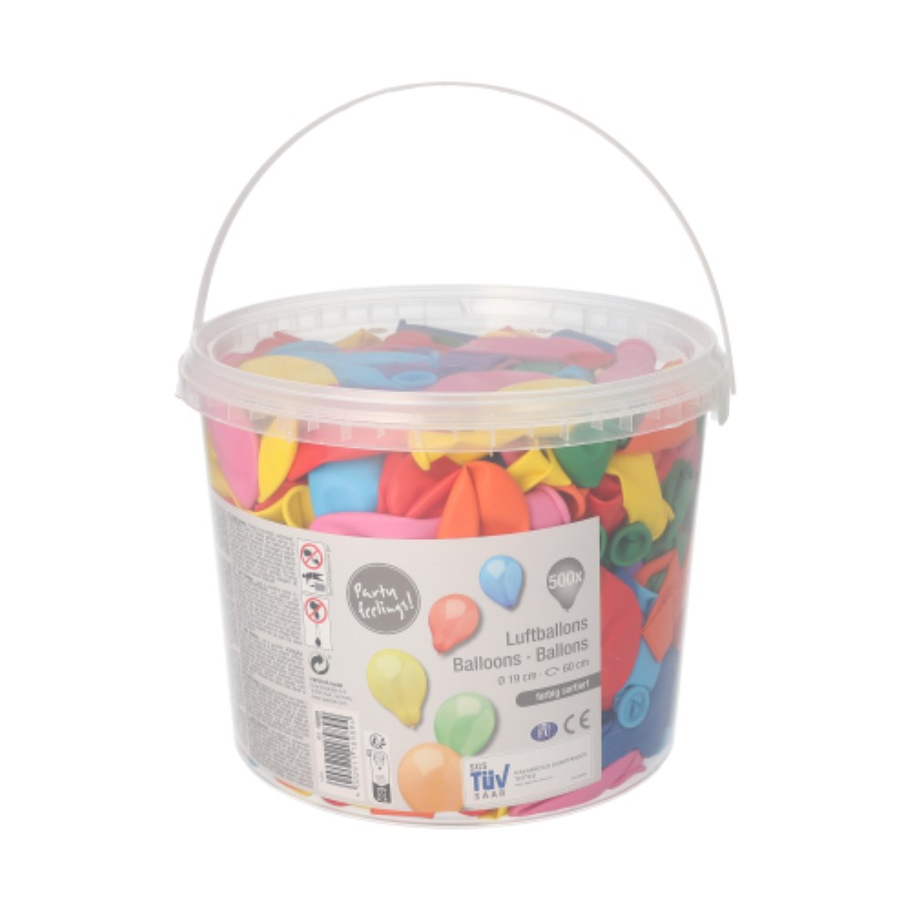 500 Luftballons Ø 19 cm farbig sortiert in Dose
