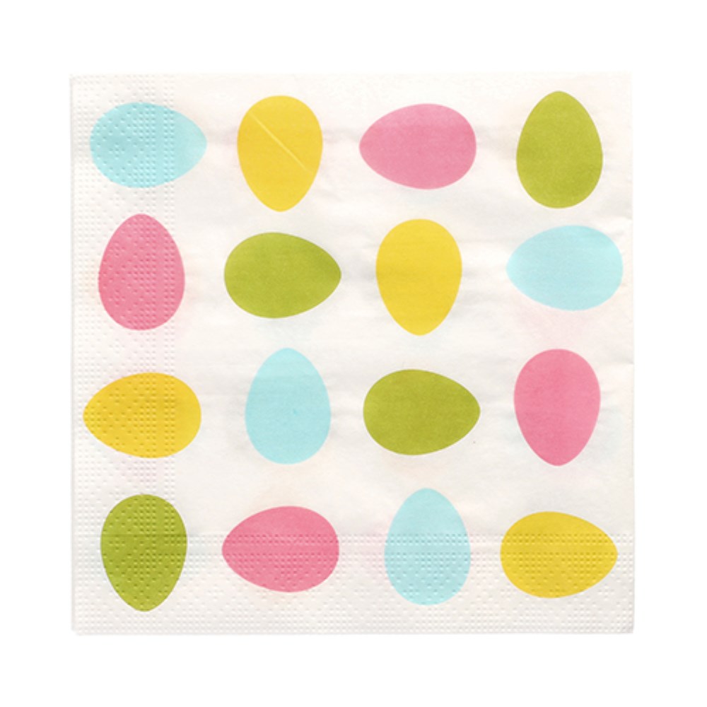 20 Servietten, 3-lagig 1/4-Falz 33 cm x 33 cm "Ägg"