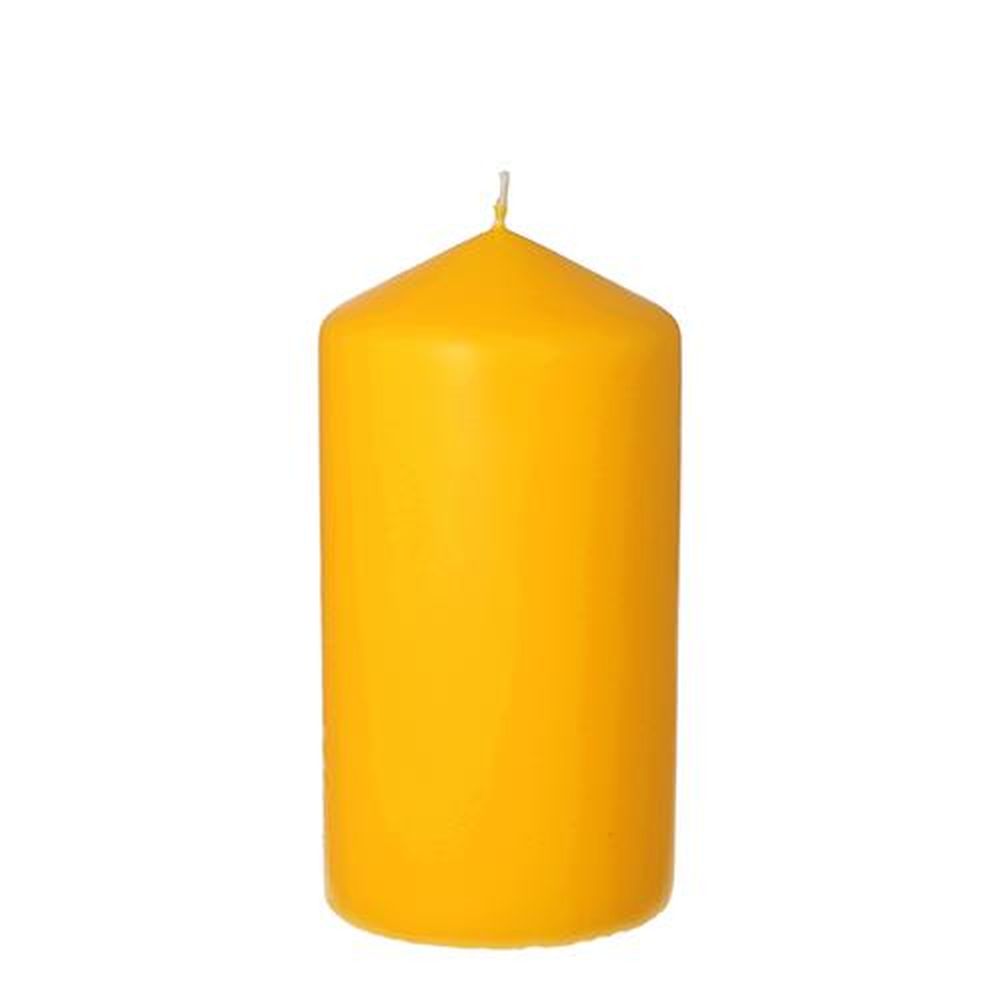 Stumpenkerze Ø 80 mm · 150 mm goldgelb