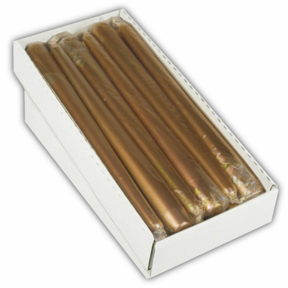 Leuchterkerze Ø 2,2 cm · 25 cm gold einzeln cellophaniert Leuchterkerze Ø 2,2 cm · 25 cm gold einzeln cellophaniert