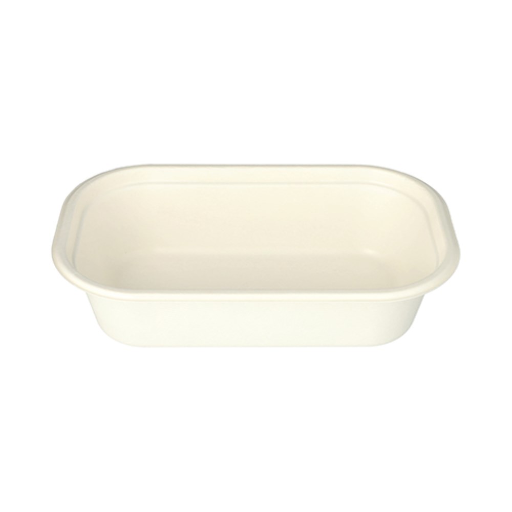 Gastronorm-Behälter GN 1/4 Zuckerrohr, PLA beschichtet eckig 1,8 l 6,5 cm x 26,5 cm x 16,2 cm weiss