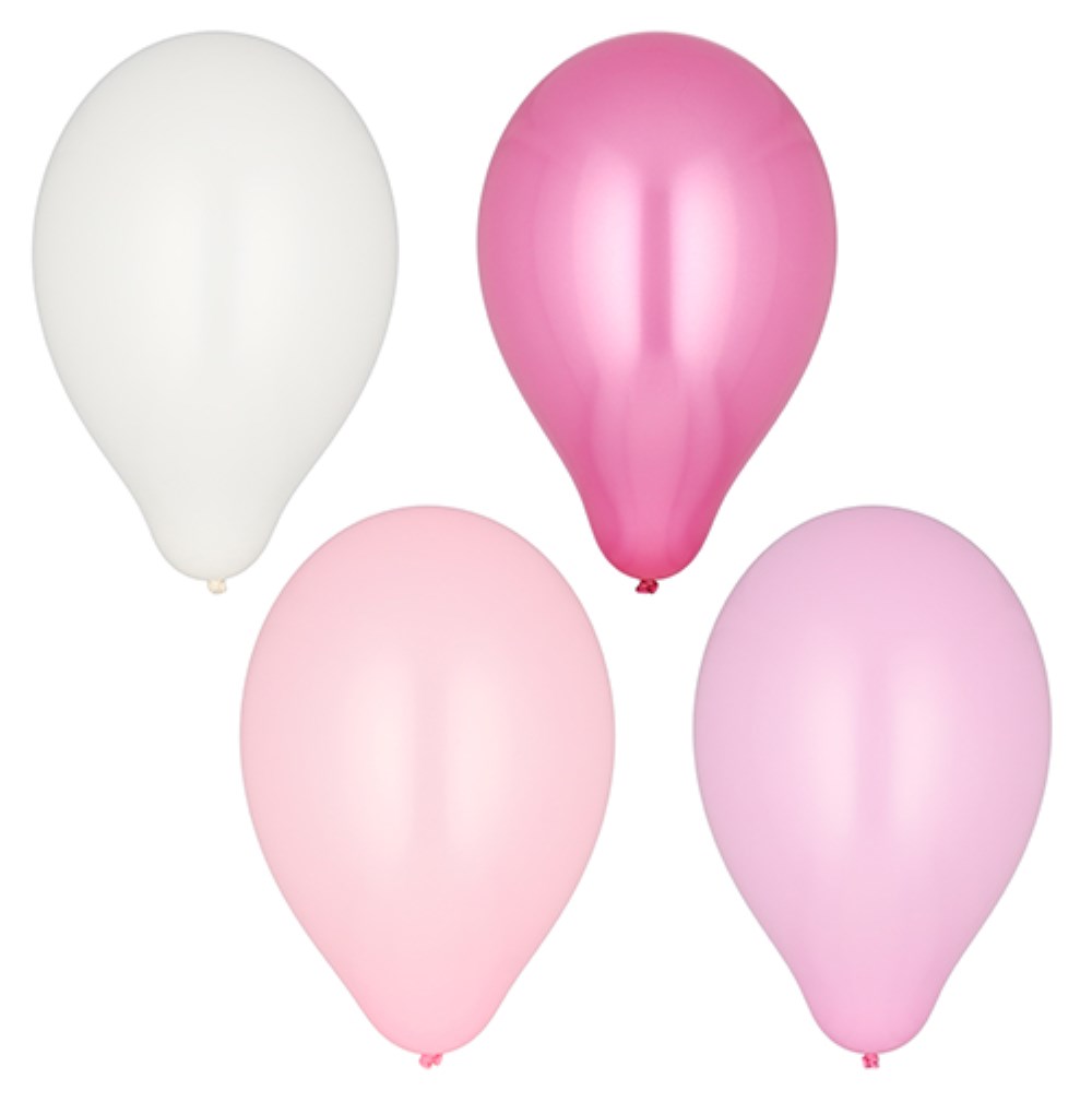 16 Luftballons Ø 25 cm farbig sortiert "Pink-Mix"