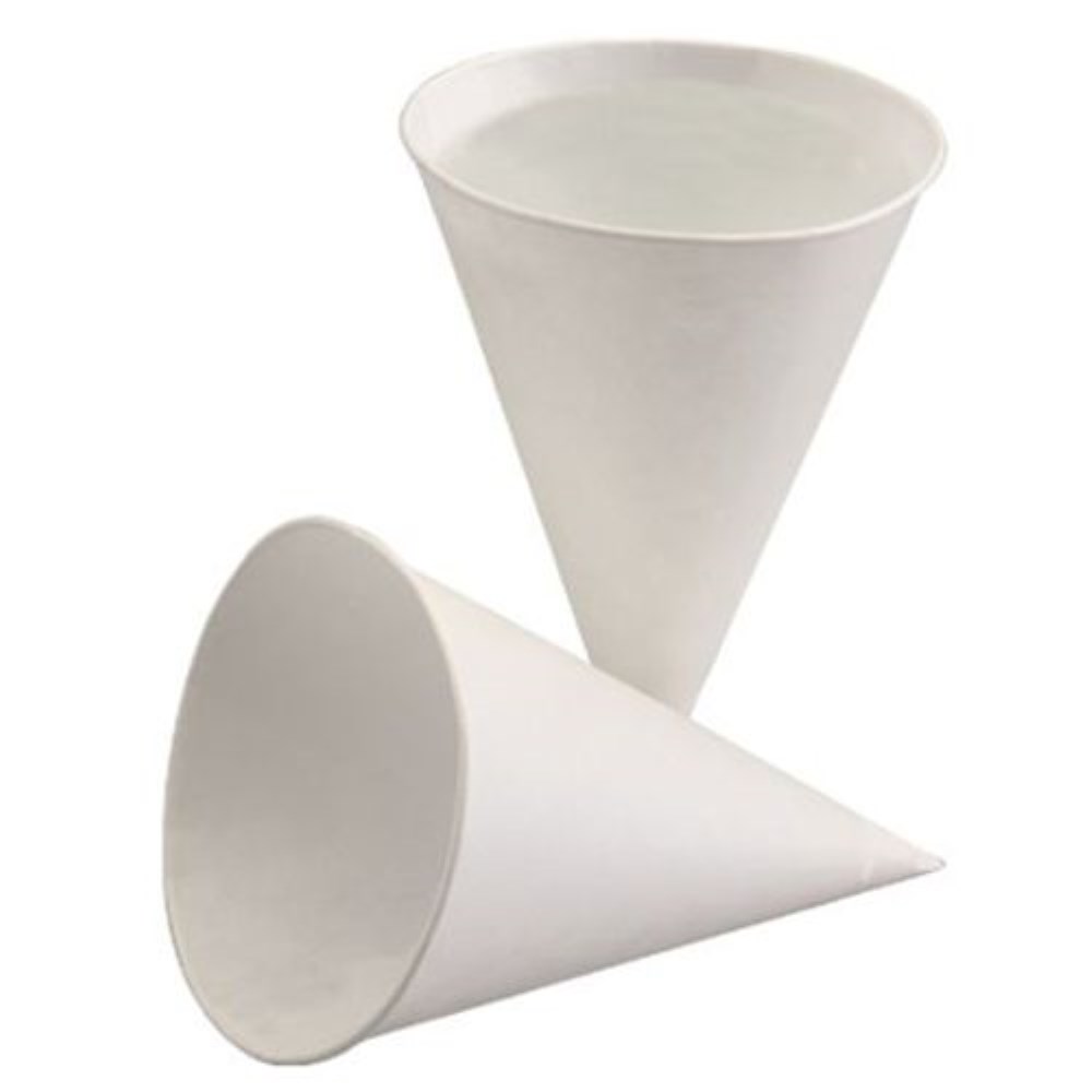 200 Spitzbecher, Zuckerrohrpapier 150 ml Ø 8,5 cm · 11,5 cm weiss mit Palmwachsbeschichtung