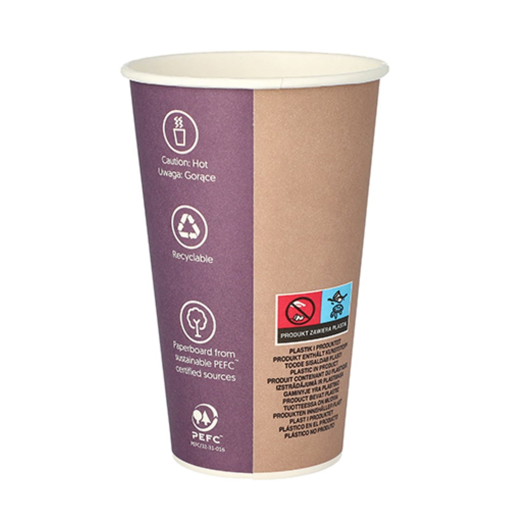 50 Trinkbecher, Pappe "To Go" 0,4 l Ø 9 cm · 13,5 cm "Barista Time"