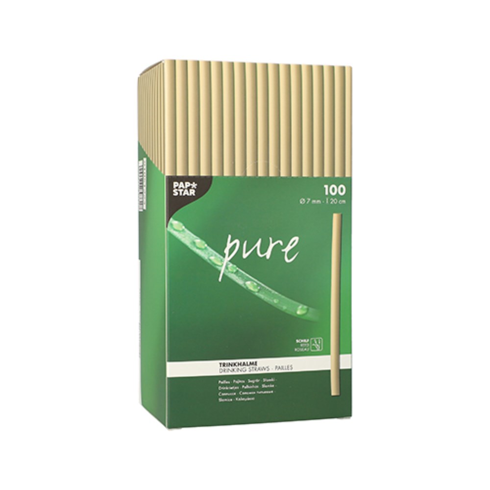 100 Trinkhalme Schilf "pure" Ø 7 mm · 20 cm