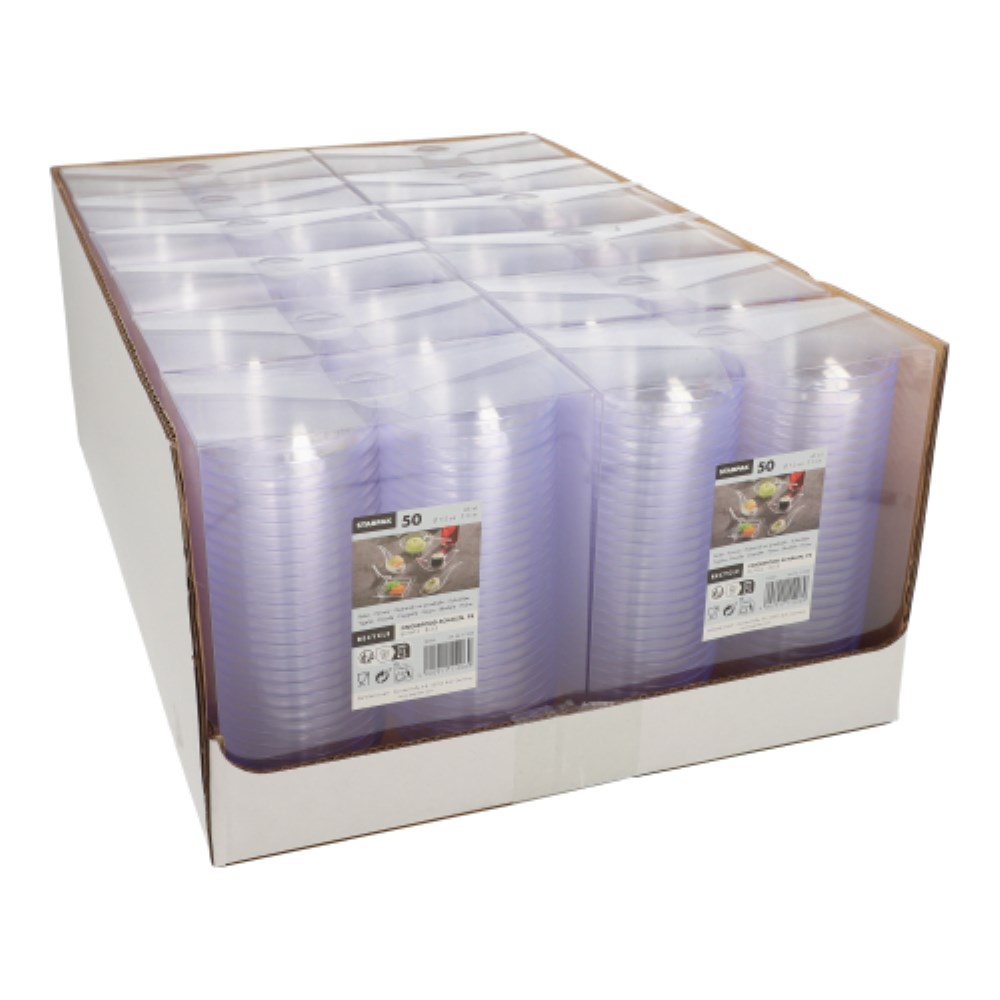 50 Fingerfood - Schalen, PS rund 65 ml Ø 7,2 cm · 3 cm glasklar