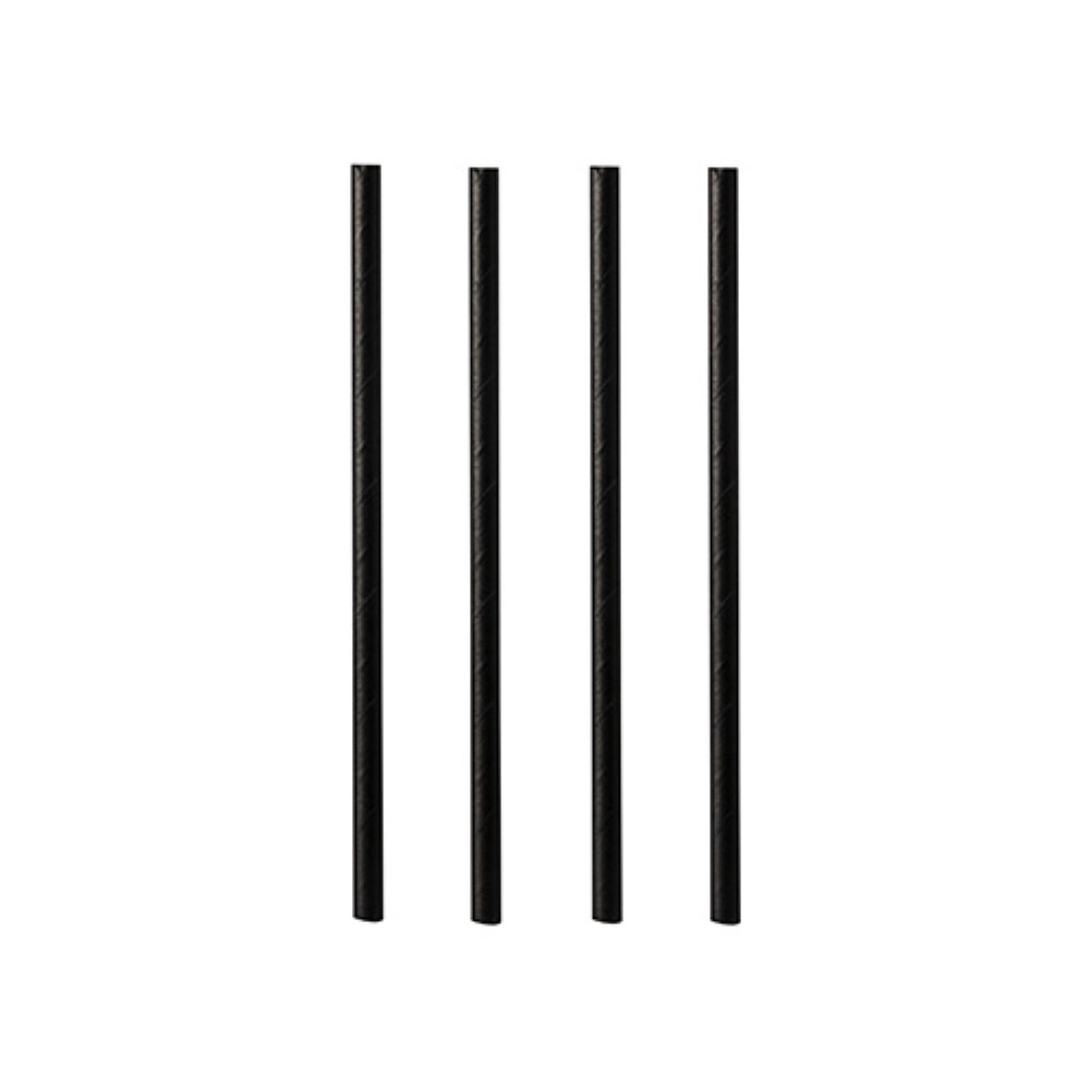 500 Cocktail Trinkhalme, Papier Ø 7 mm · 10 cm schwarz