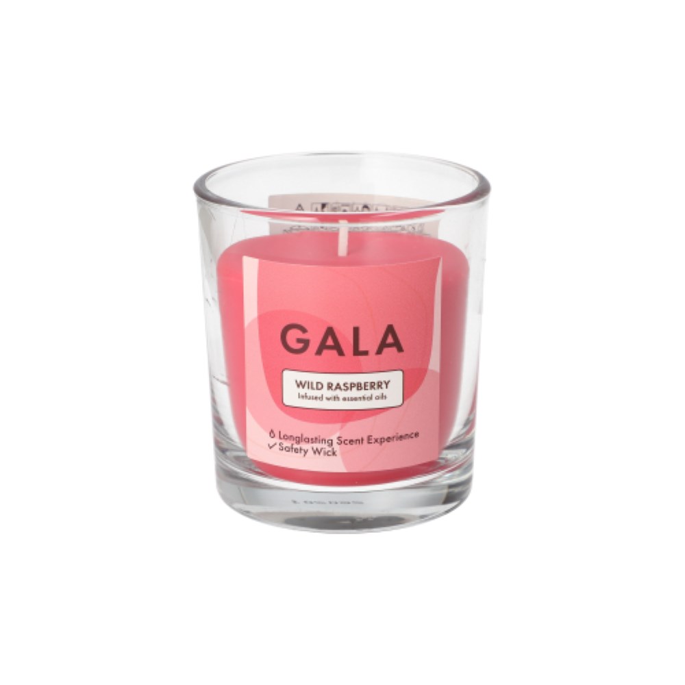 "GALA" Duftkerze im Glas Ø 70 mm · 77 mm weinrot - Wild Raspberry "Mini Nutella"