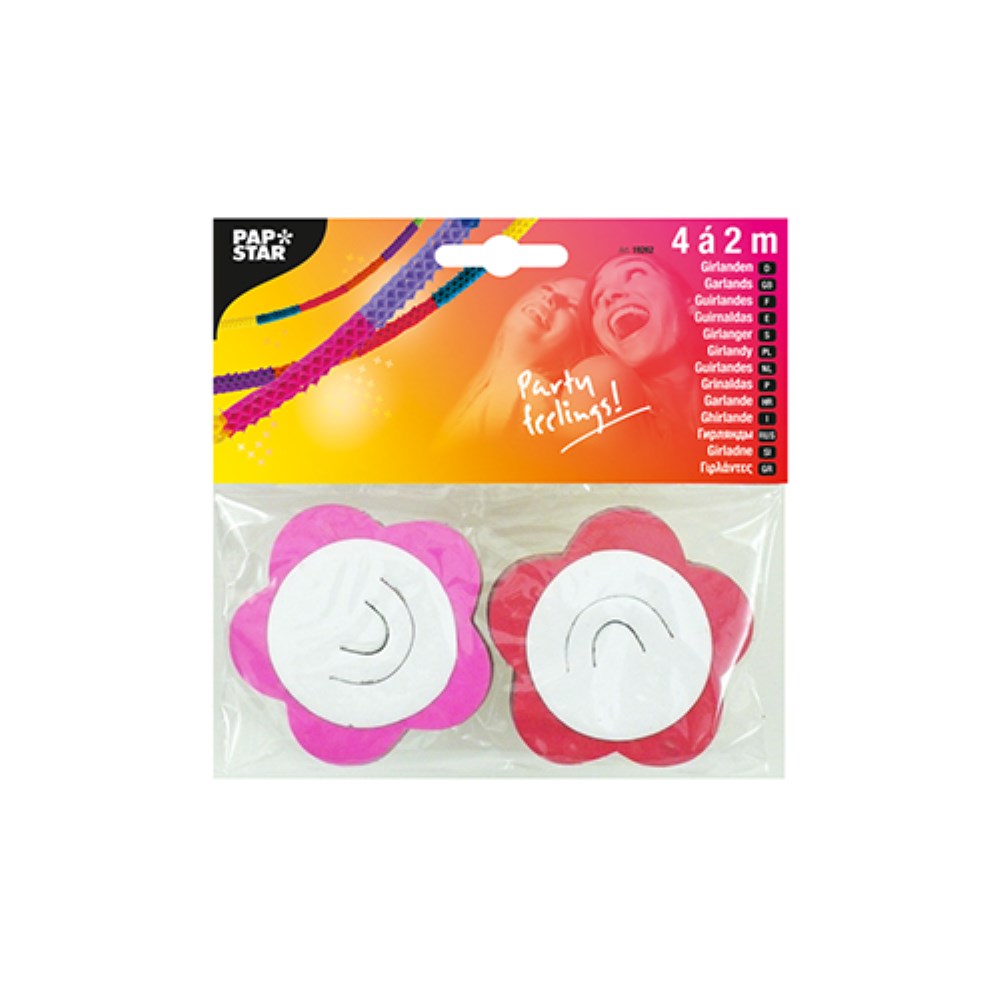 2 Girlanden, Papier Ø 7 cm · 2,5 m "Flowers - Mini"