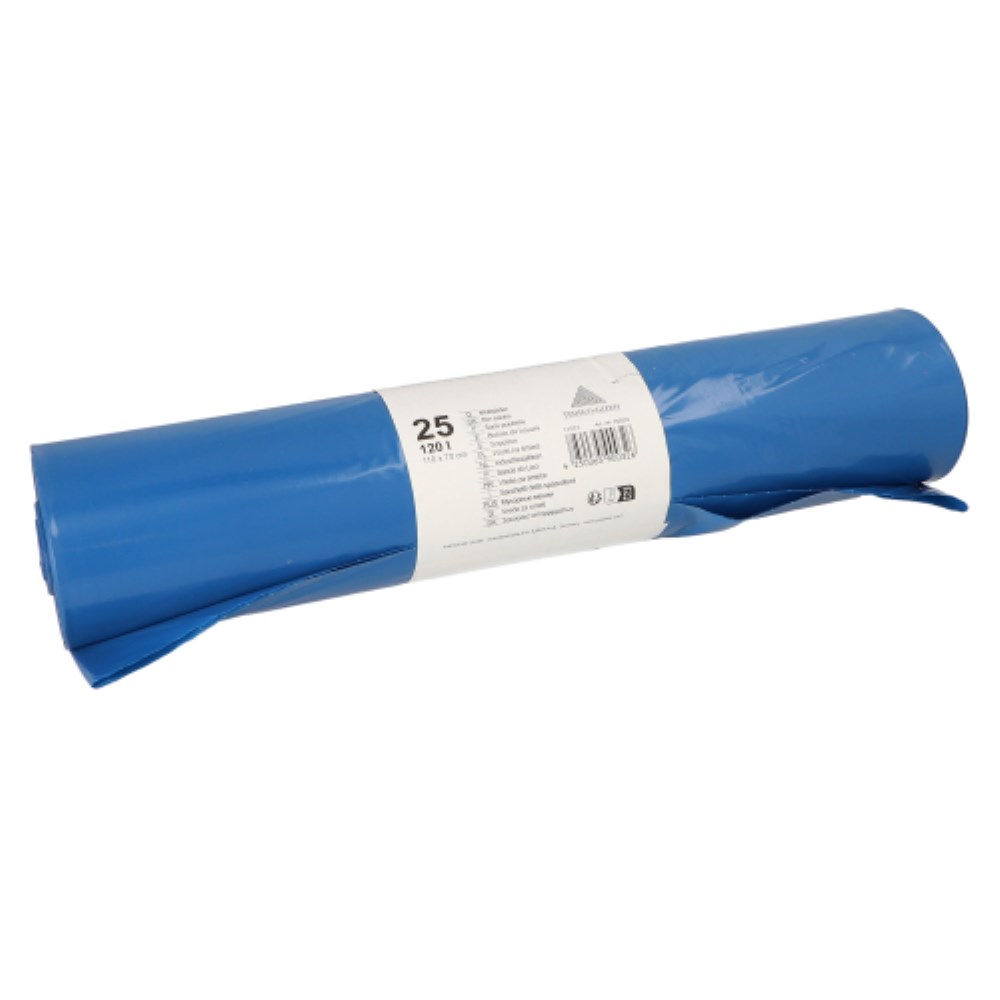 25 Müllsäcke, LDPE 120 l 110 cm x 70 cm blau 35 my