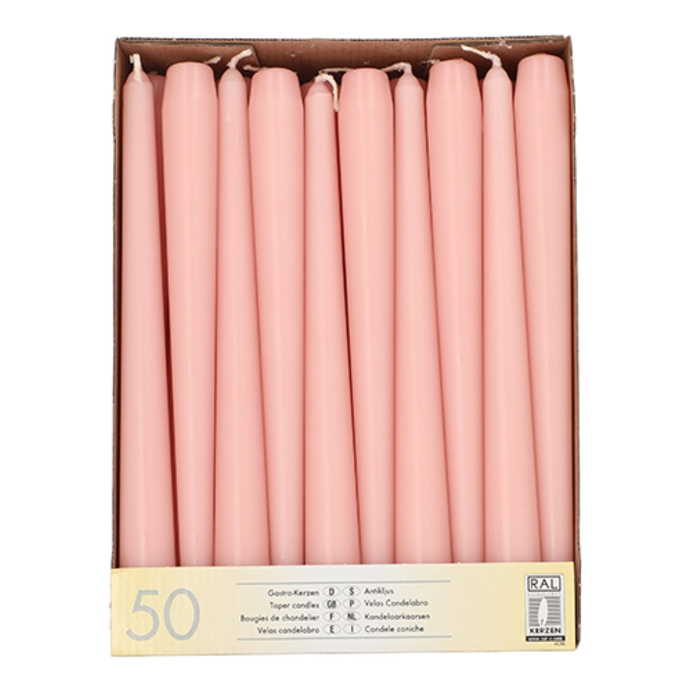 50 Leuchterkerzen Ø 2,2 cm · 25 cm peach