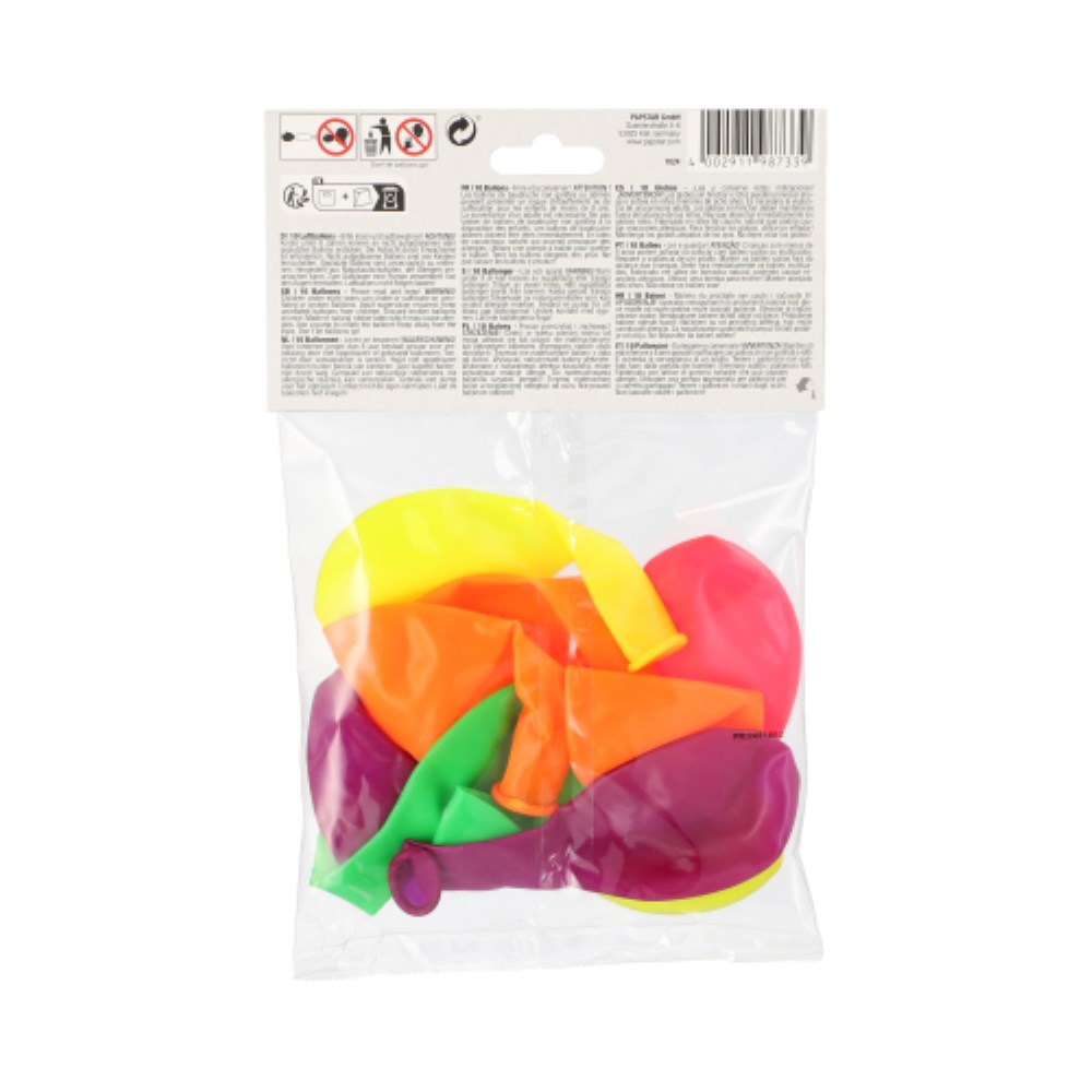 10 Luftballons Ø 25 cm farbig sortiert "Neon"