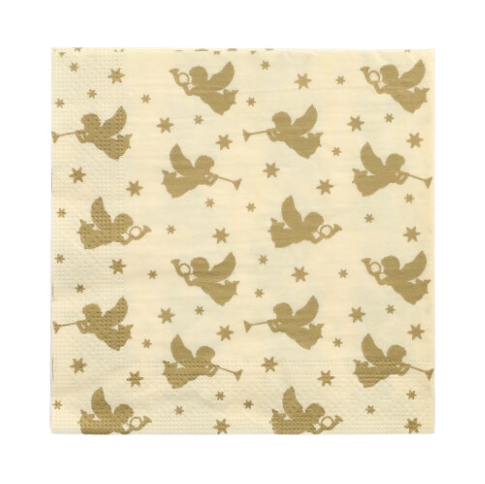 20 Servietten, 3-lagig 1/4-Falz 33 cm x 33 cm "Angelots"