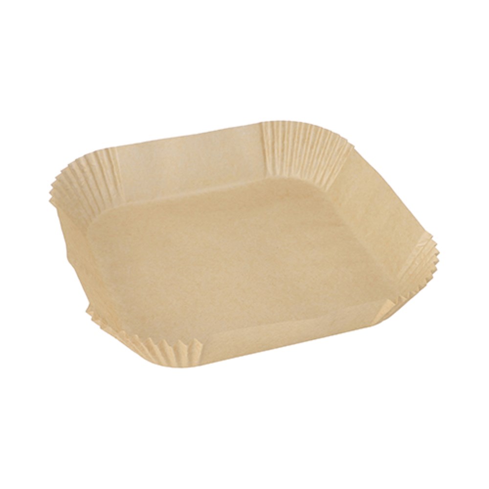 100 Backpapiere 20 cm x 20 cm x 4,5 cm braun für Heißluftfritteusen