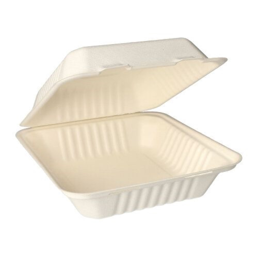 25 Menüboxen, Zuckerrohr "pure" ungeteilt 7,7 cm x 20 cm x 22 cm weiss