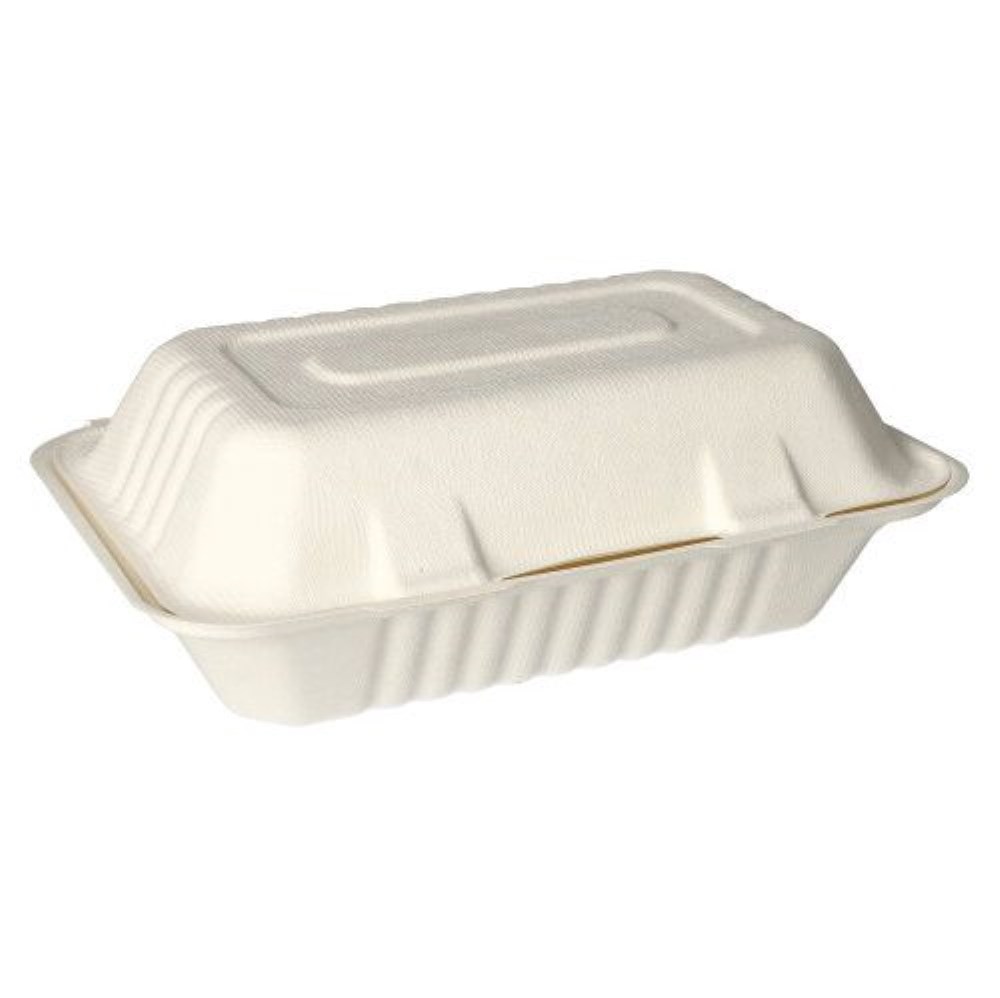 500 Menüboxen, Zuckerrohr ungeteilt 7,9 cm x 15,5 cm x 23 cm weiss