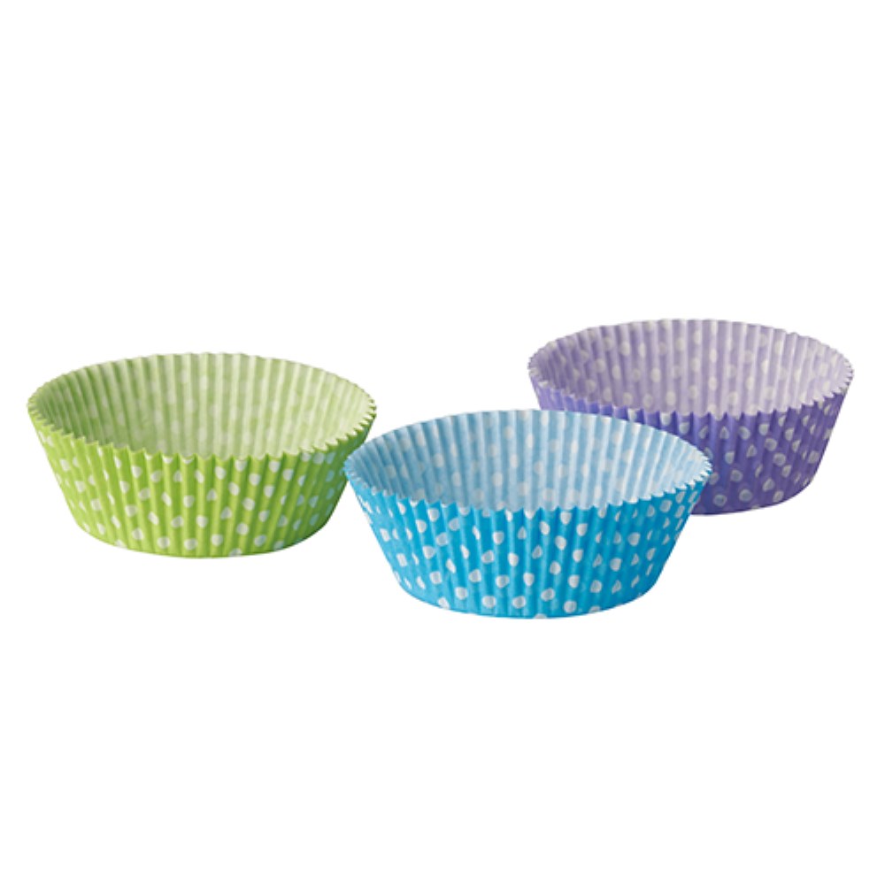 60 Backförmchen Ø 5 cm · 2,5 cm farbig sortiert "Dots"