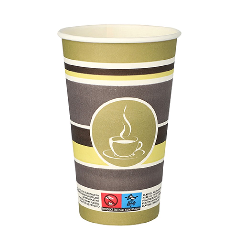 50 Trinkbecher, Pappe "To Go" 0,4 l Ø 9 cm · 13,9 cm "Coffee Rings"