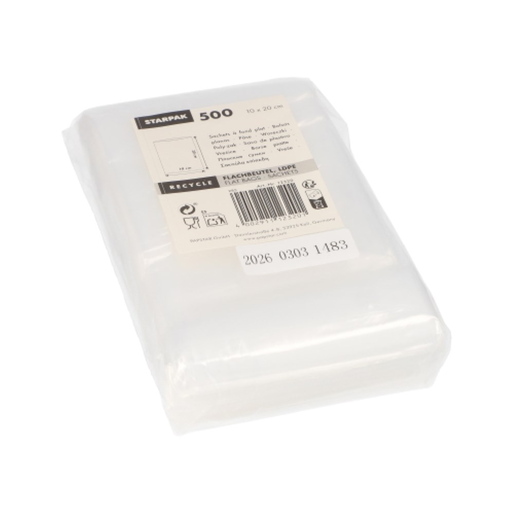 500 Flachbeutel, LDPE 20 cm x 10 cm transparent