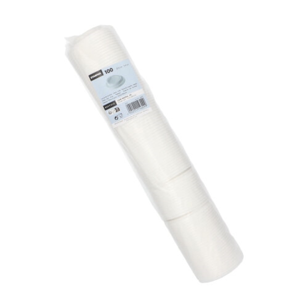 100 Dom-Deckel, PS "To Go" rund Ø 8 cm · 2,4 cm weiss