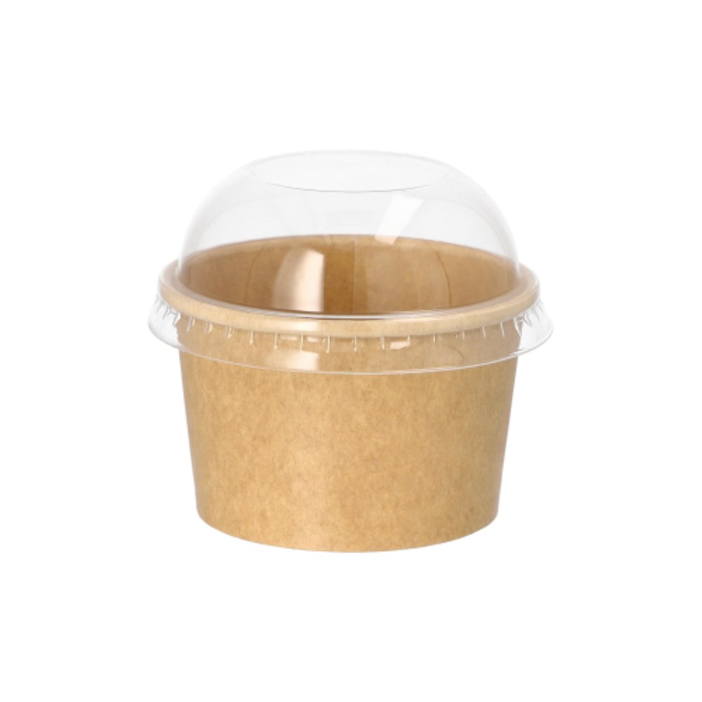 50 Eisbecher, Pappe rund 125 ml Ø 7,5 cm · 4,8 cm braun