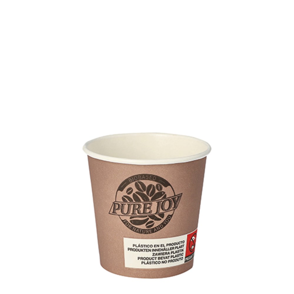 80 Trinkbecher, Pappe 0,1 l Ø 6 cm · 6 cm braun "Pure Joy"