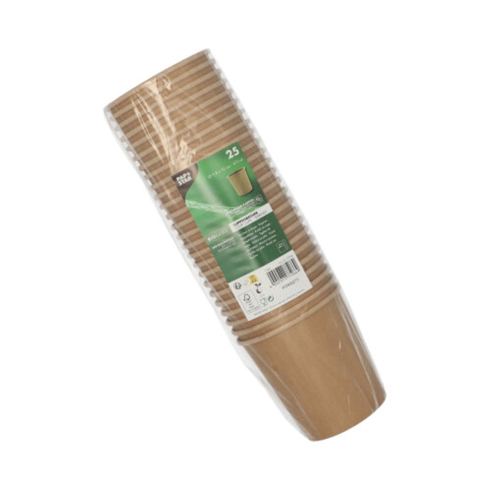 25 Suppenbecher, Pappe 470 ml Ø 9,8 cm · 10 cm braun