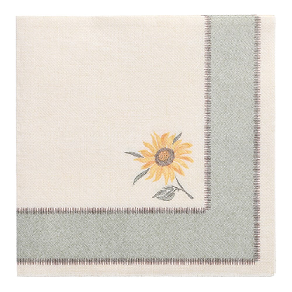 50 Servietten "ROYAL Collection" 1/4-Falz 40 cm x 40 cm "Sunflower"