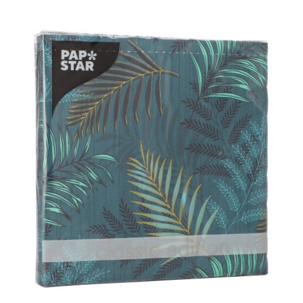 20 Servietten, 3-lagig 1/4-Falz 33 cm x 33 cm "Jungle Leaves"