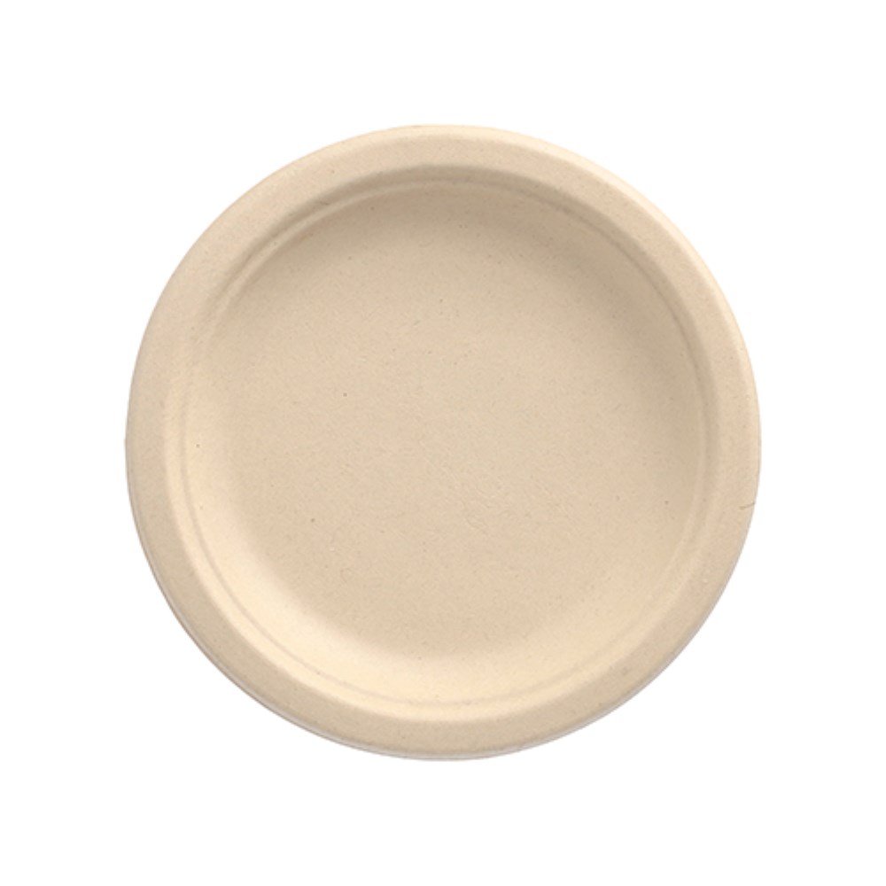 50 Teller, Zuckerrohr "pure" ungeteilt Ø 15 cm · 2 cm natur