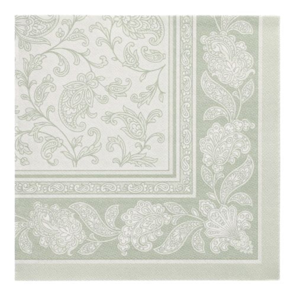 20 Servietten "ROYAL Collection" 1/4-Falz 40 cm x 40 cm jadegrün "Ornaments"